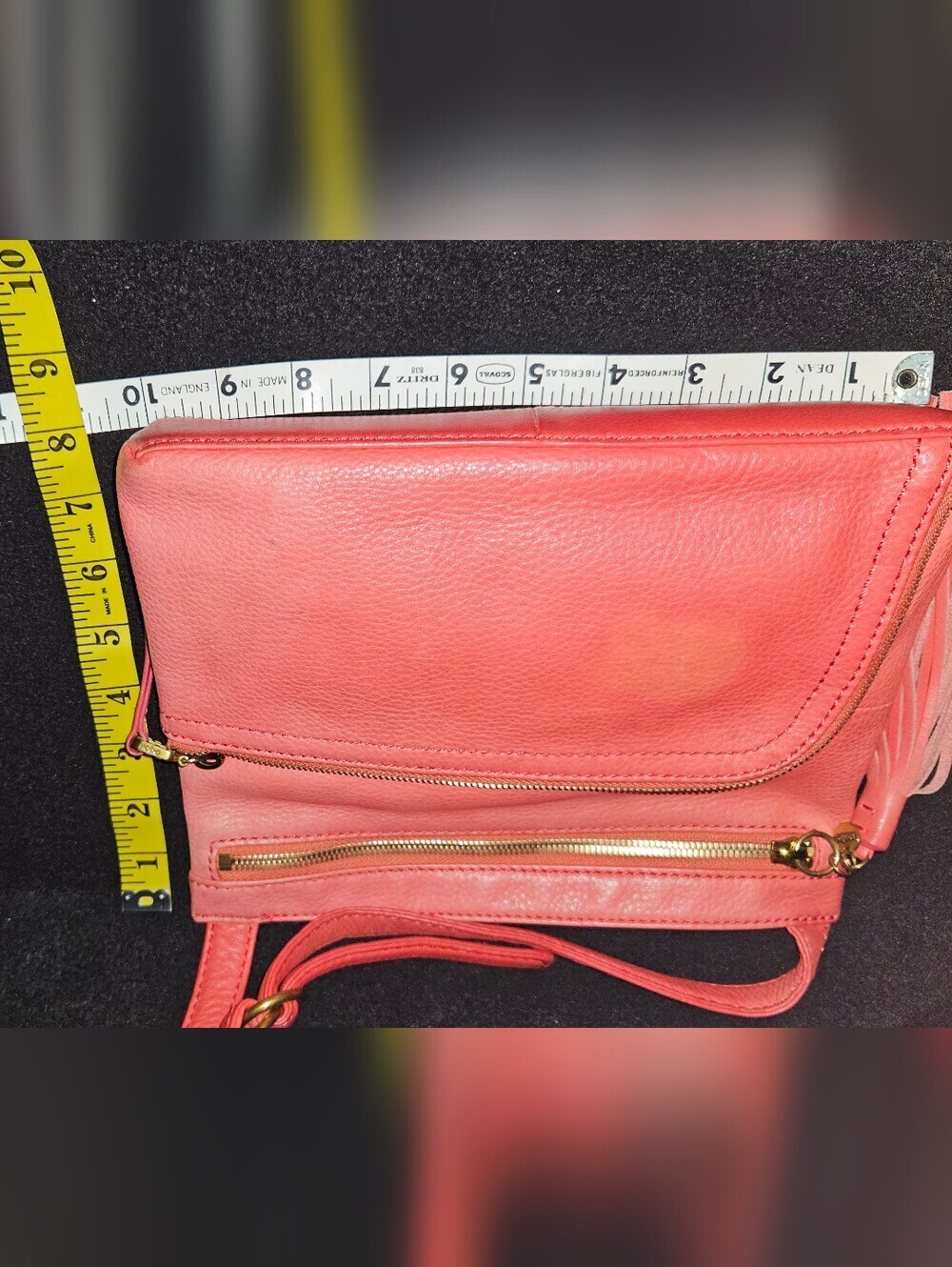 HOBO Cassie Coral Leather Crossbody with Fringe Tassel Hangtag - Picture 6 of 13